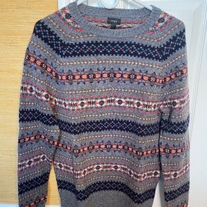 J Crew Fair Isle lambswool-blend crewneck sweater
